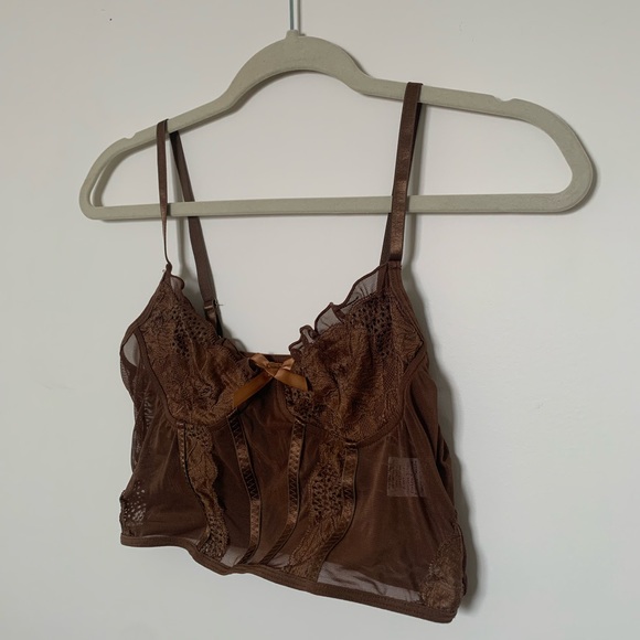 TWO FOR ONE BUNDLE- Black Selena Merch Tank top from Forever 21, Brown top Shein - Picture 3 of 10